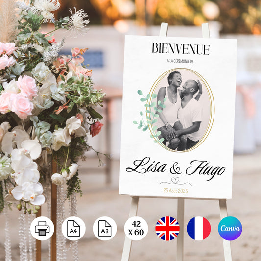 Affiche bienvenue Mariage Design d'Audrey