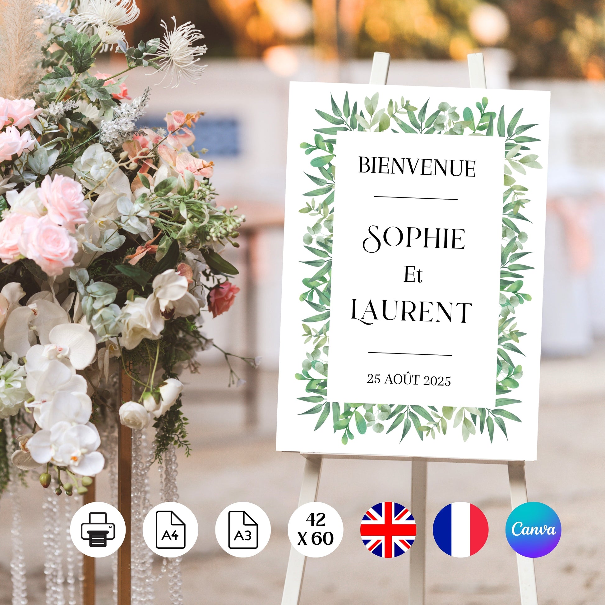Affiche bienvenue Mariage Design d'Audrey