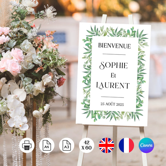 Affiche bienvenue Mariage Design d'Audrey