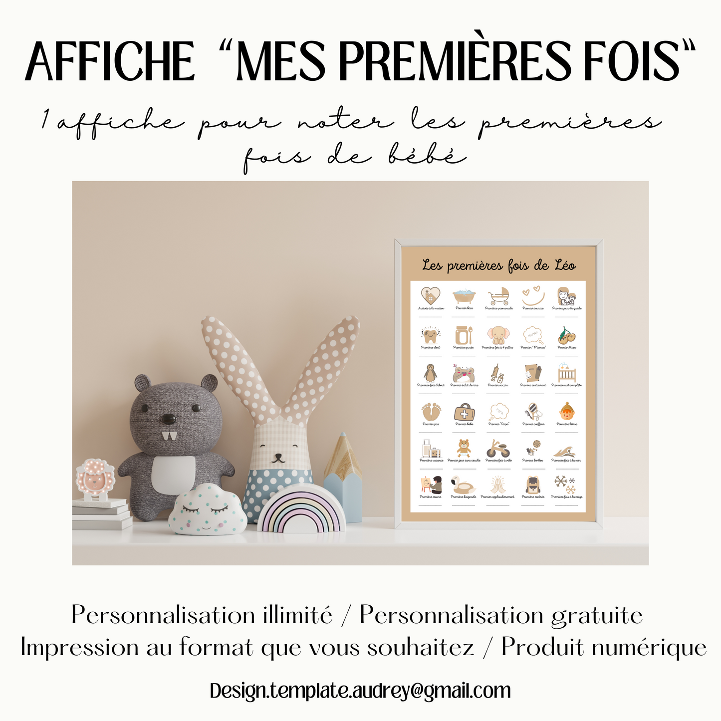Affiche Mes Premières Fois de bébé