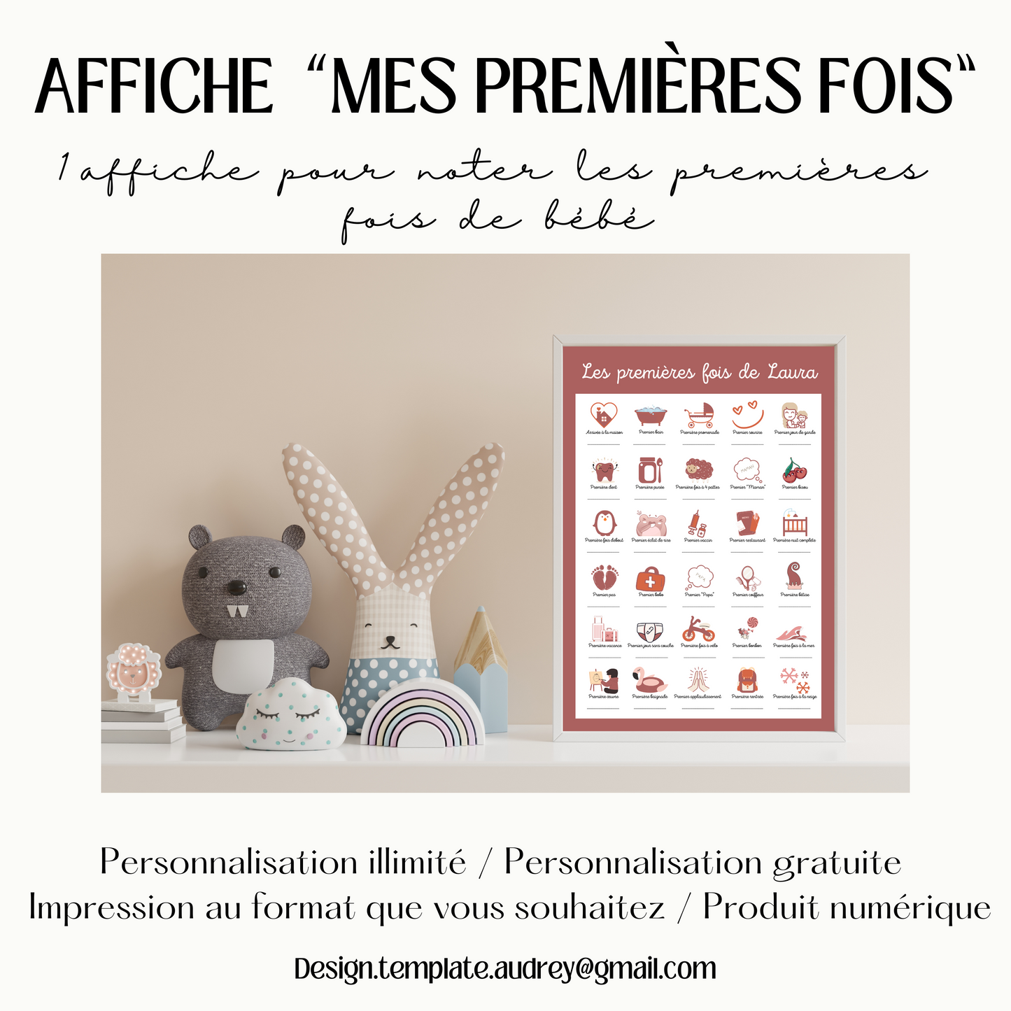 Affiche Mes Premières Fois de bébé