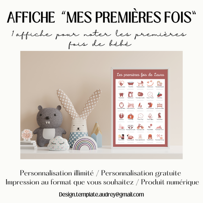 Affiche Mes Premières Fois de bébé