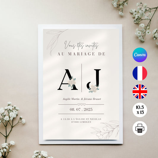 Faire-part de Mariage personnalisé Design d'Audrey