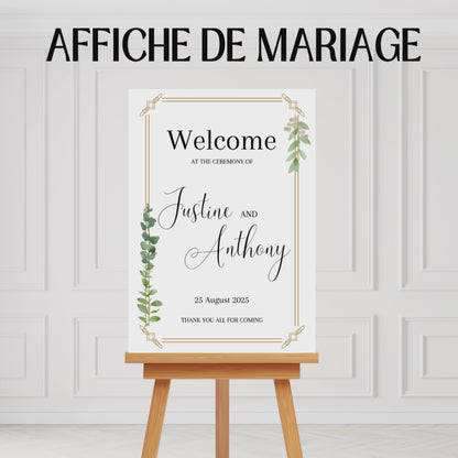Affiche bienvenue Mariage