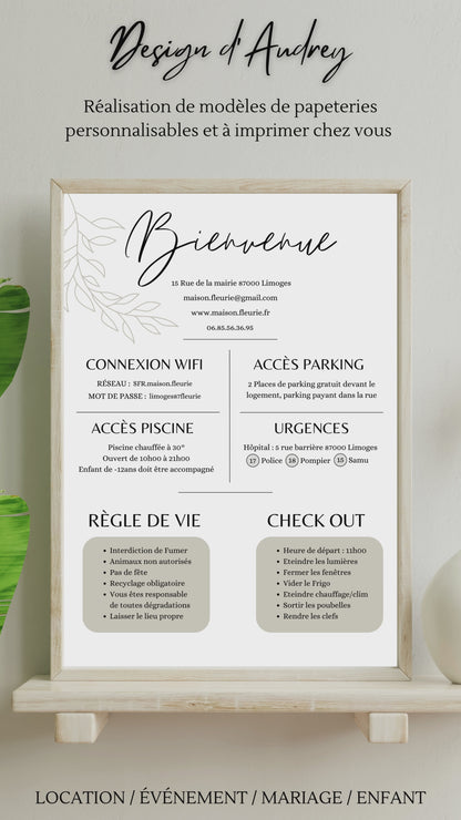 Affiche de bienvenue